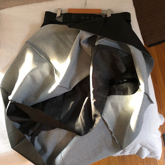 ASOS Design leather look midi skirt + western belt 🖤 black 🖤 US 10 & 12 - Picture 9 of 16